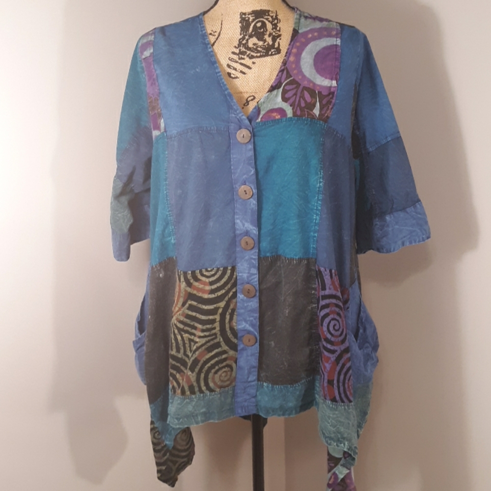 Sacred Threads Plus Size Patchwork Tunic